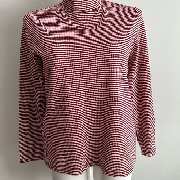 Red and White Striped Turtleneck, Size XL, Croft & Barrow - Picture 2 of 7